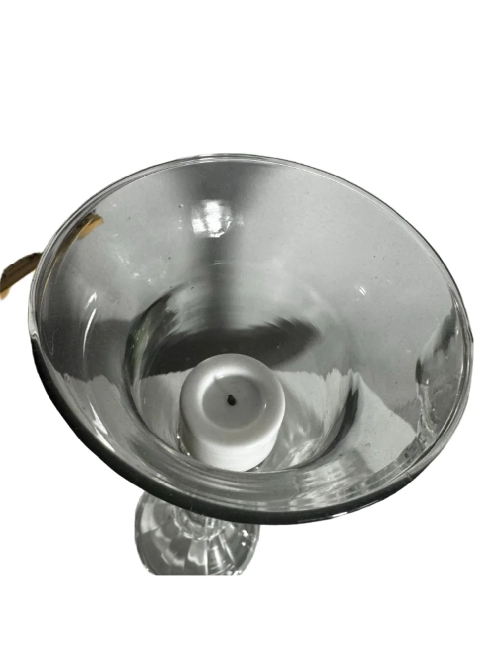2 clear glass column candle holders removable pegged bell shape votive holders